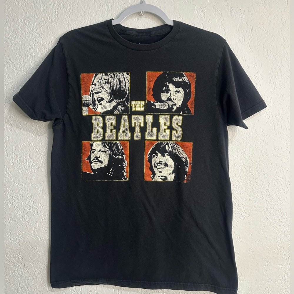 The Beatles Graphic Black T-Shirt Band Tee Size M